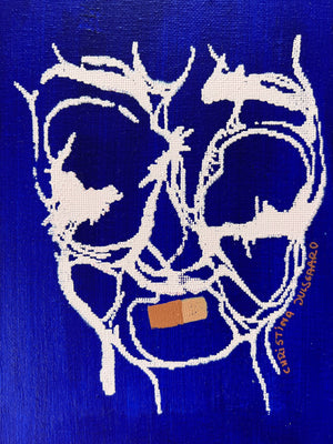 Mini mask dk. blue  / brown 24x18 cm