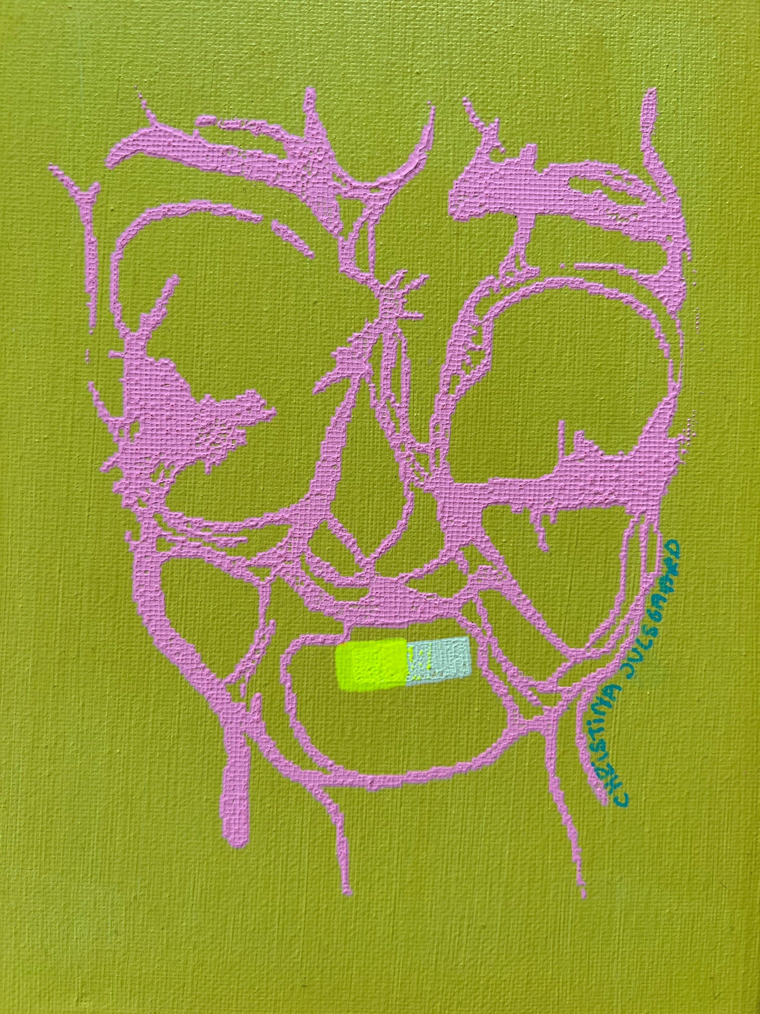 Mini mask yellow/ pink / neon yellow 24x18 cm