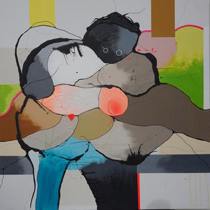 Carrying wounded woman 180x180 cm