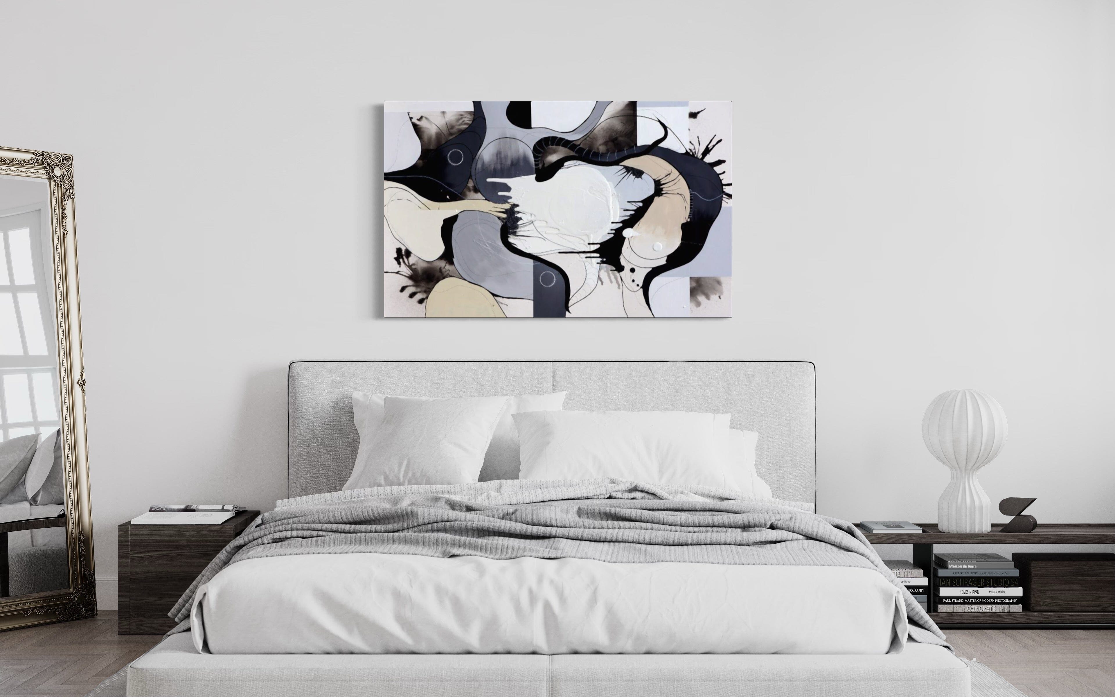 Sort hvid maleri - Køb moderne, eksklusive malerier i sort og hvid ...