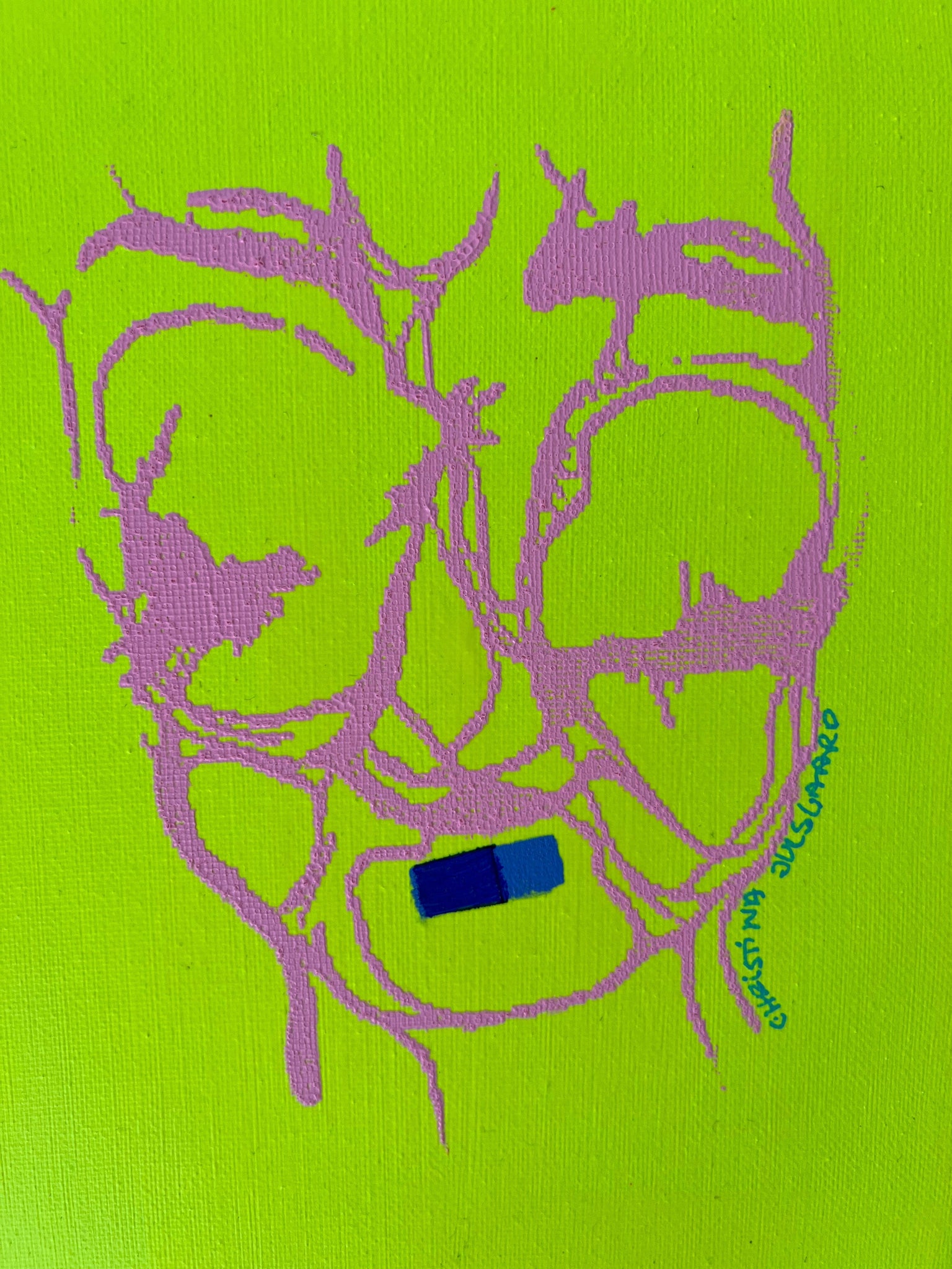 Mini mask neon yellow/ pink/blue 24x18 cm