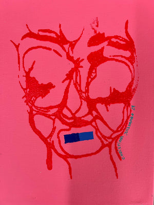 Mini mask Red pink / Blue 24x18 cm