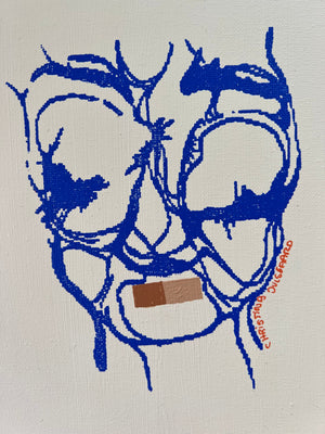 Mini mask nude / blue 24x18 cm